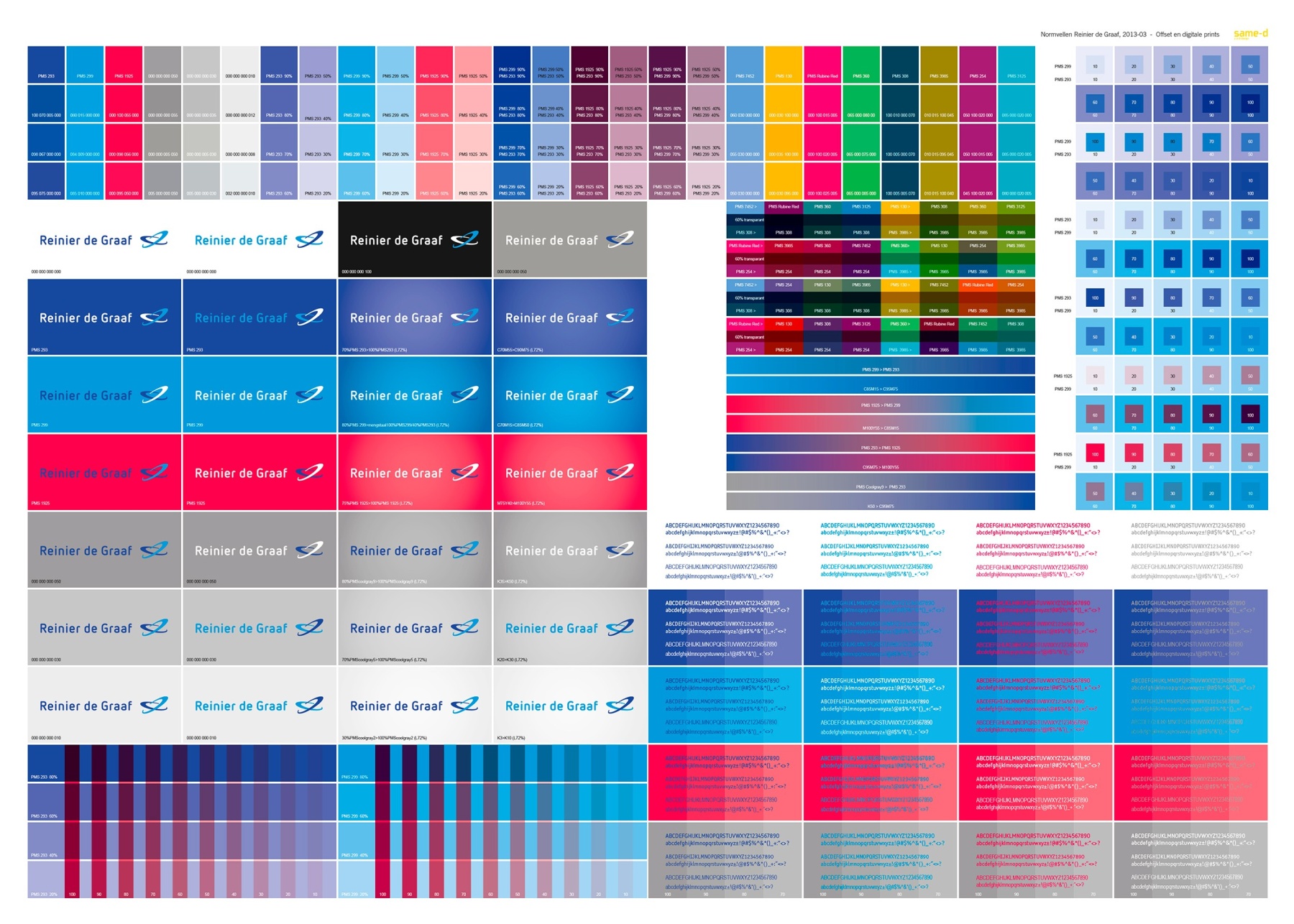 Reinier de Graaf, normvellen, basis huisstijl
