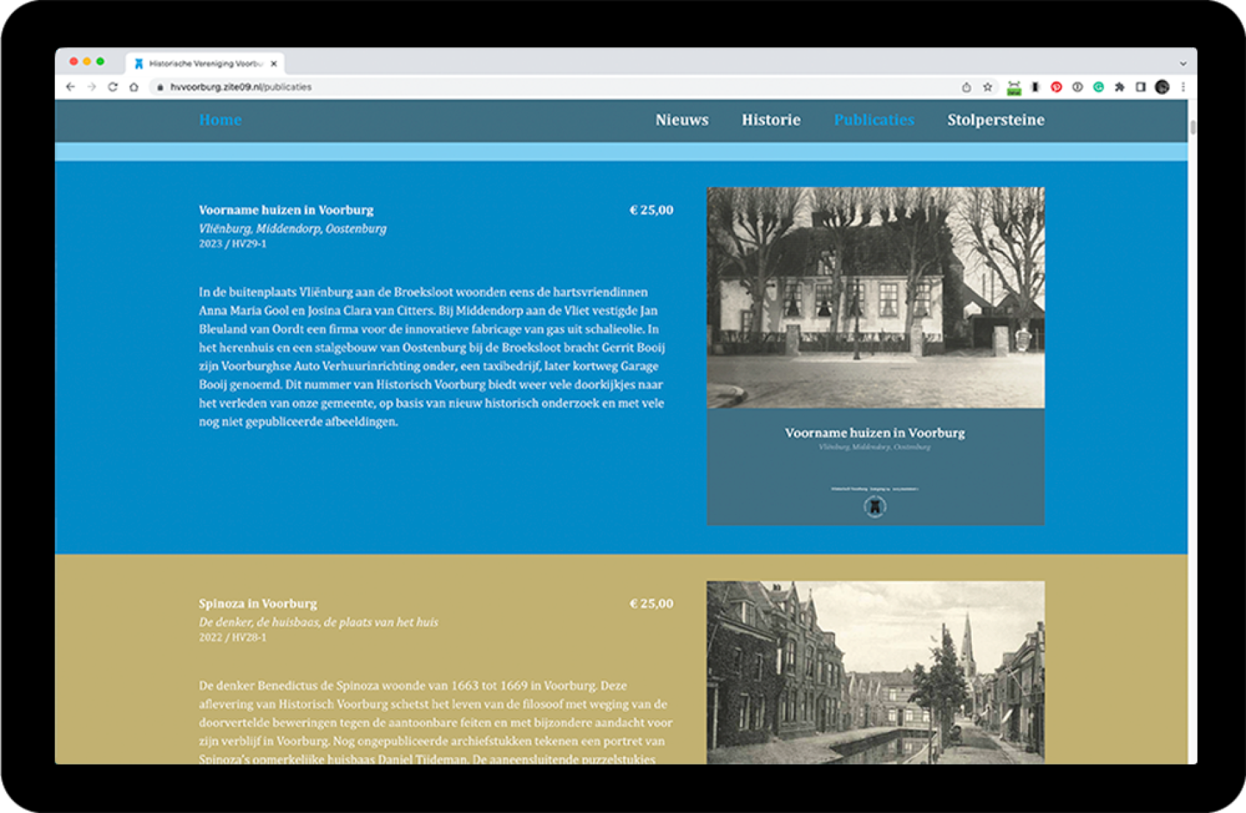 Website Historische Vereniging Voorburg