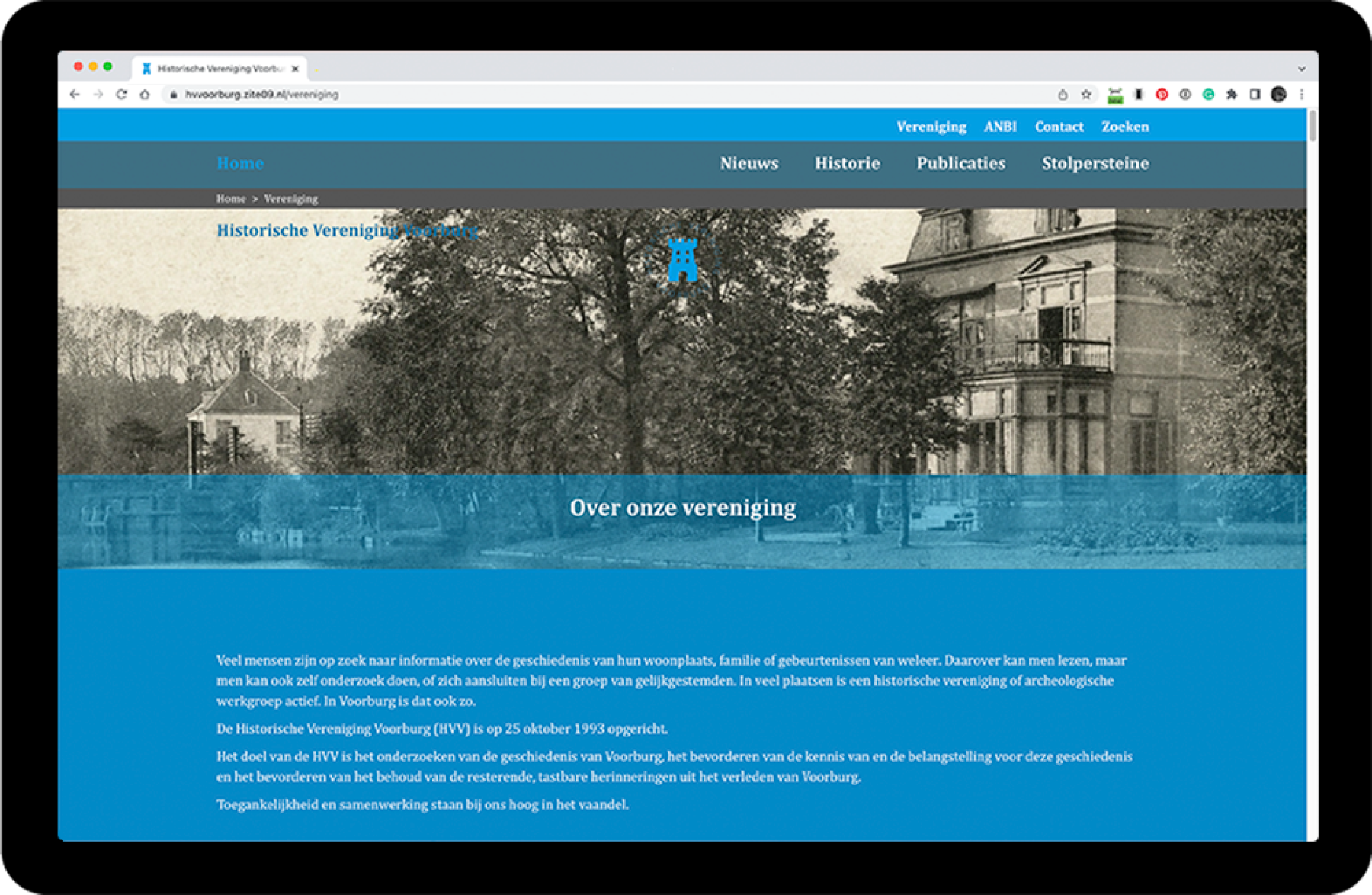Website Historische Vereniging Voorburg