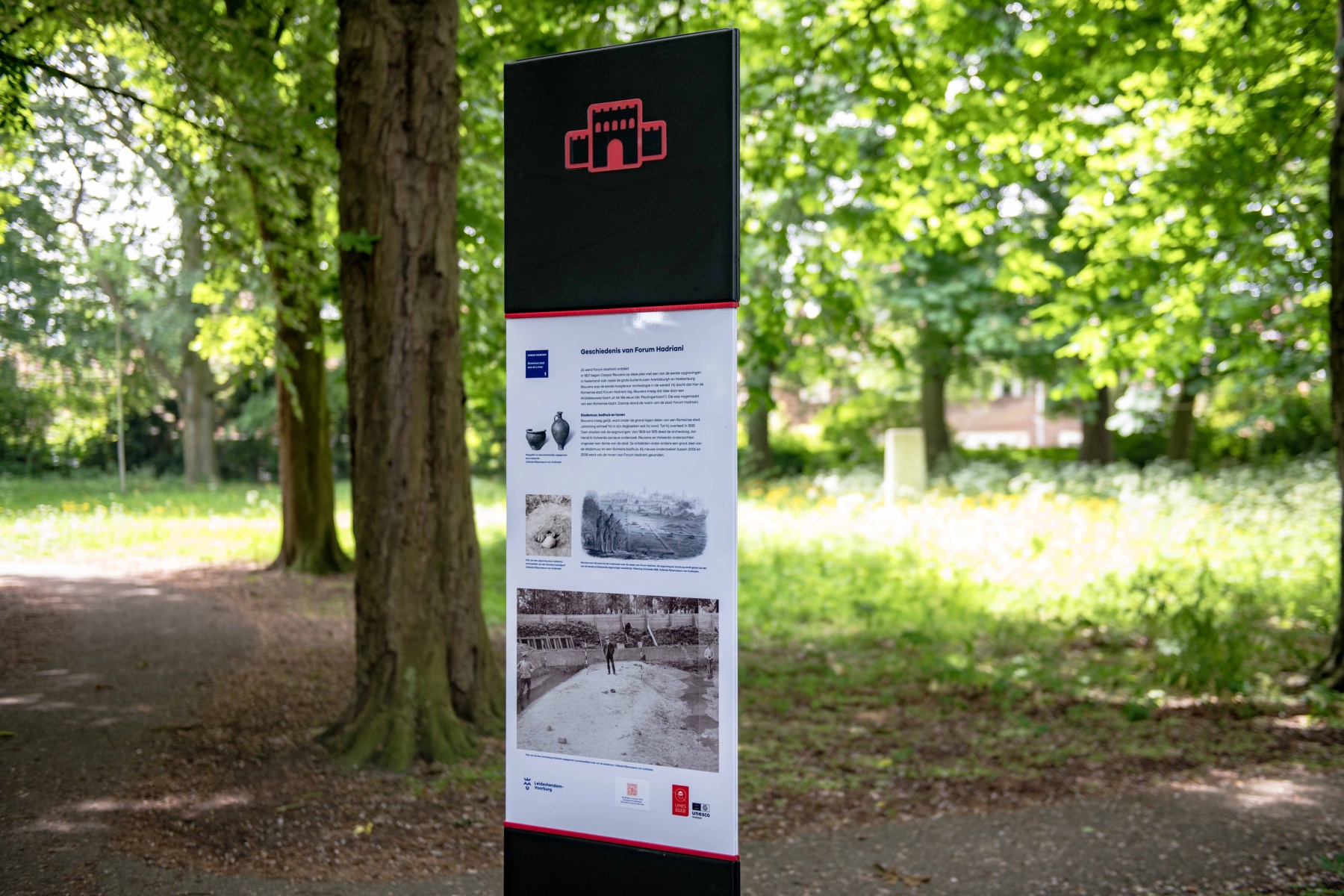 Forum Hadriani, Limes Romeinse grens, Park Artentsburgh, Unesco Wereld Erfgoed, bakens, buitenmuseum