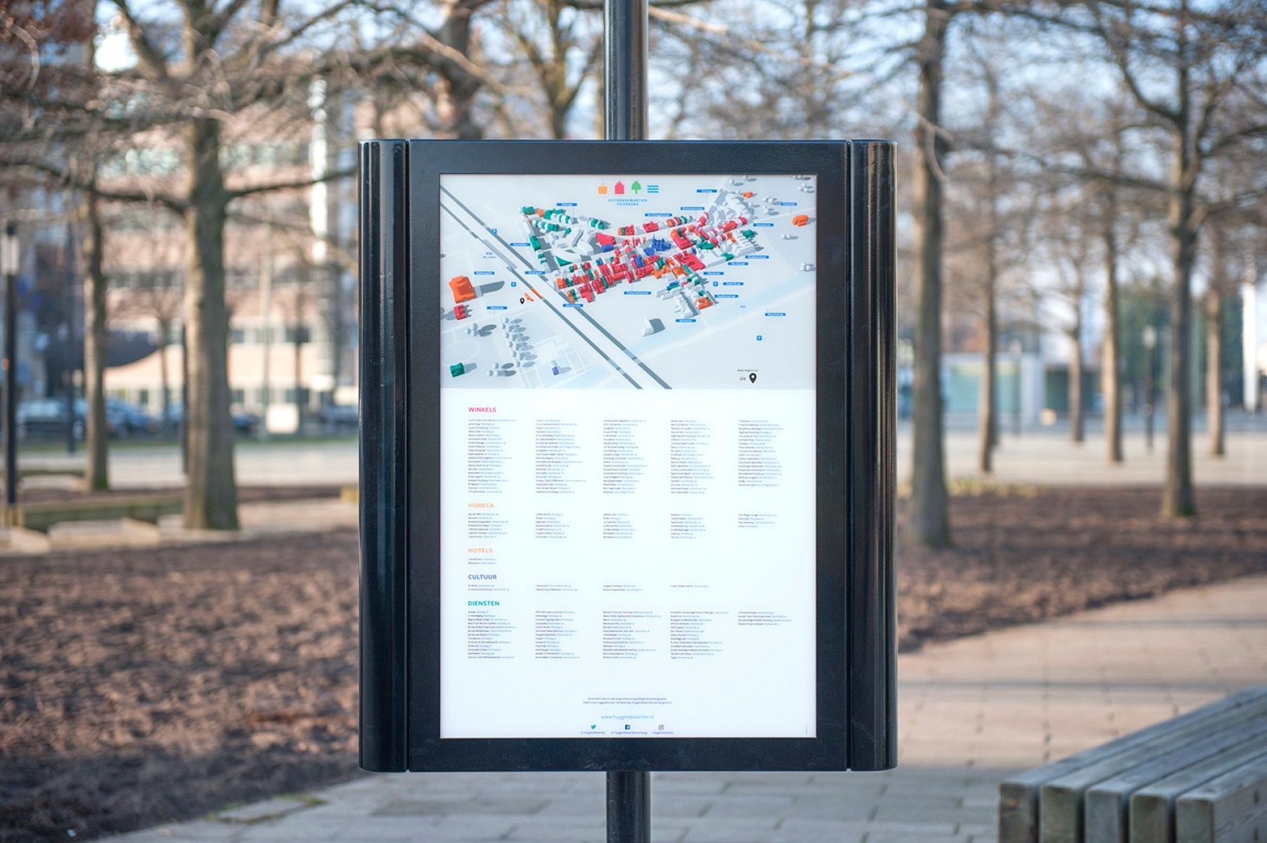 Huisstijl, Logo, Iconen, Webontwerp, Interactief design, Huygenskwartier Voorburg