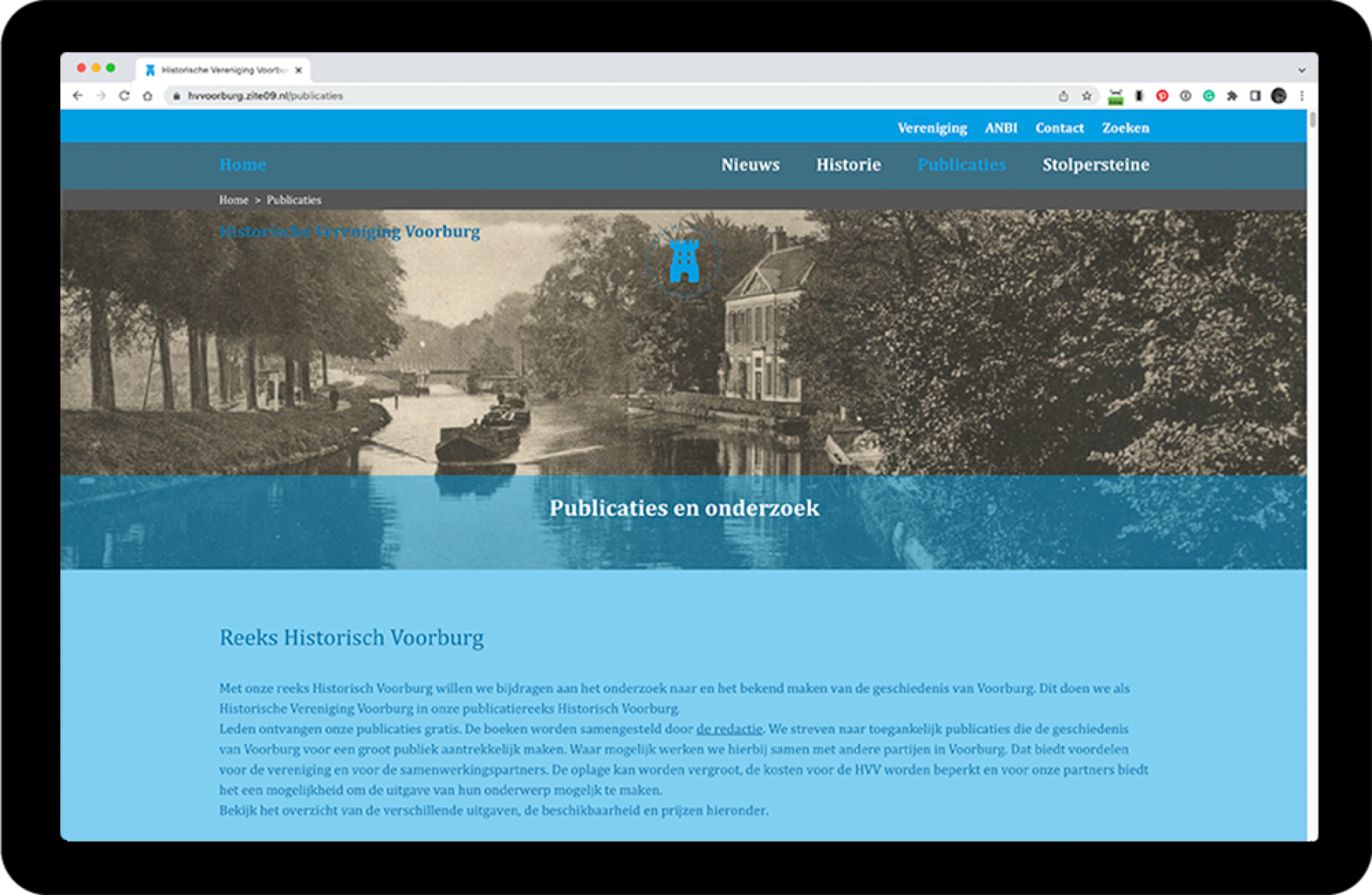 Website Historische Vereniging Voorburg
