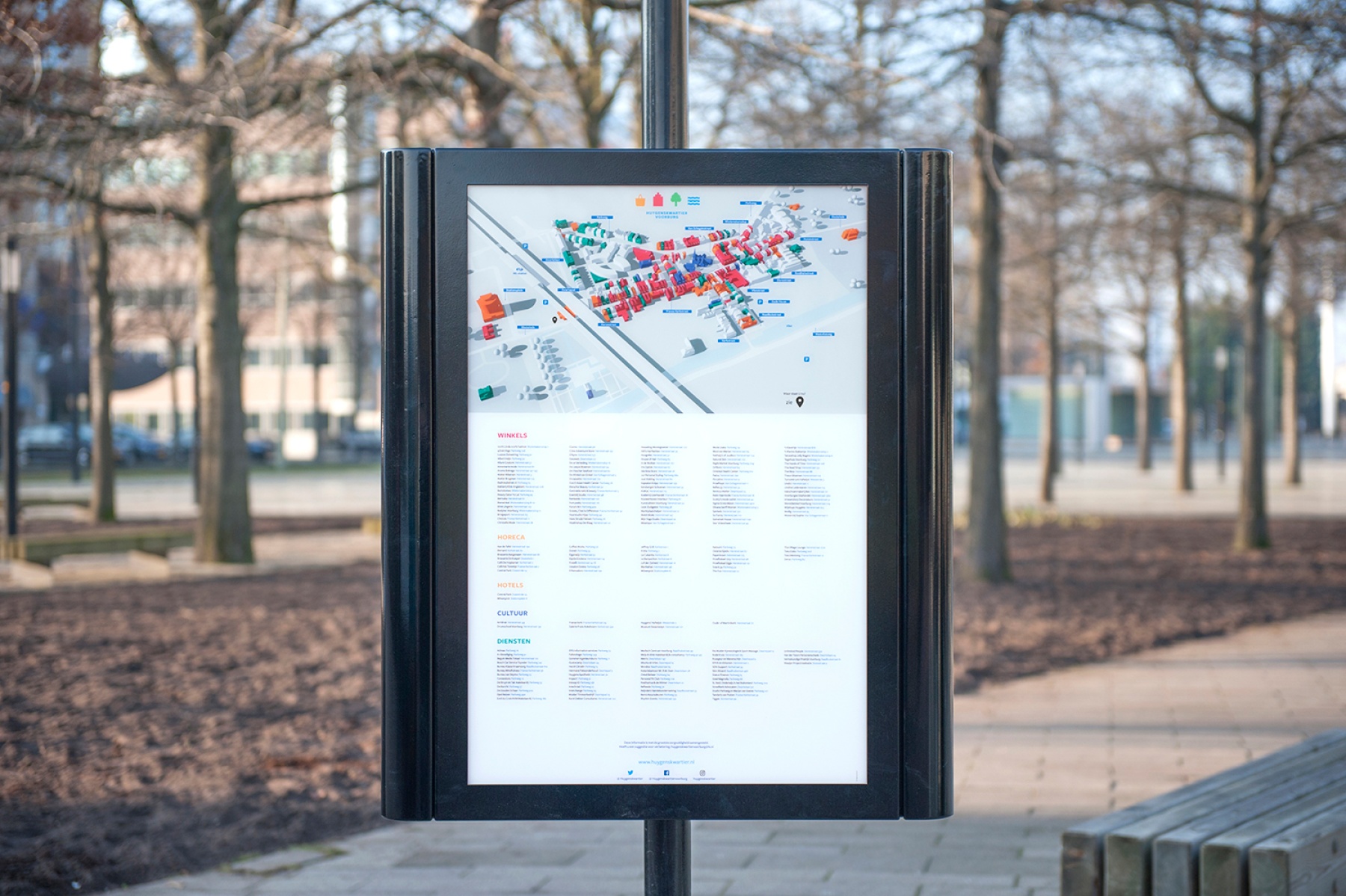 Huisstijl, Logo, Iconen, Webontwerp, Interactief design, Huygenskwartier Voorburg